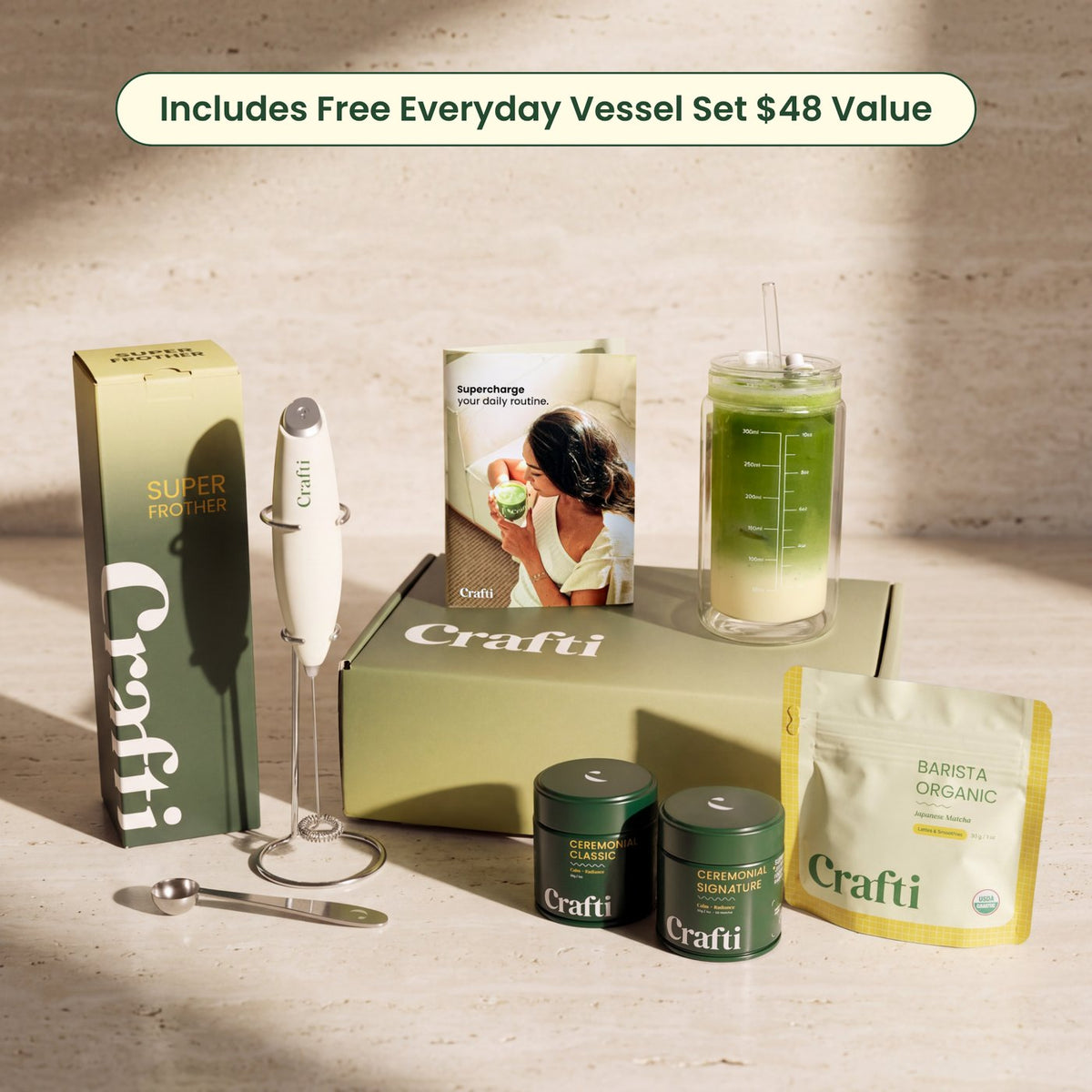 Matcha Tasting Flight with the free Everyday Vessel Set