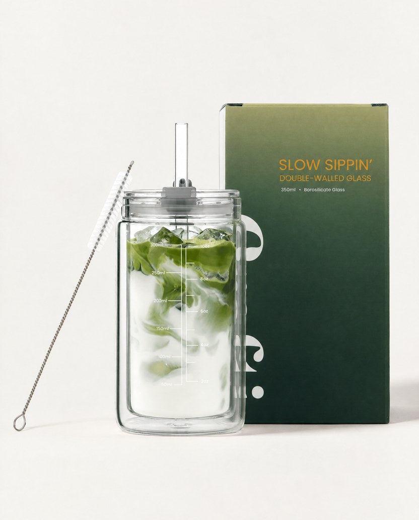 Crafti Slow Sippin' Double Walled Glass Tumbler